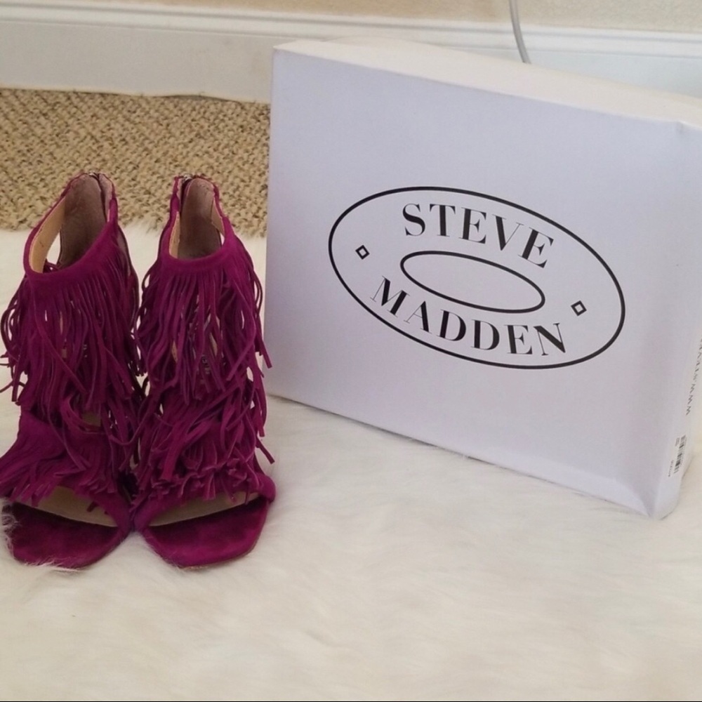 Steve Madden Purple Fringe Heels